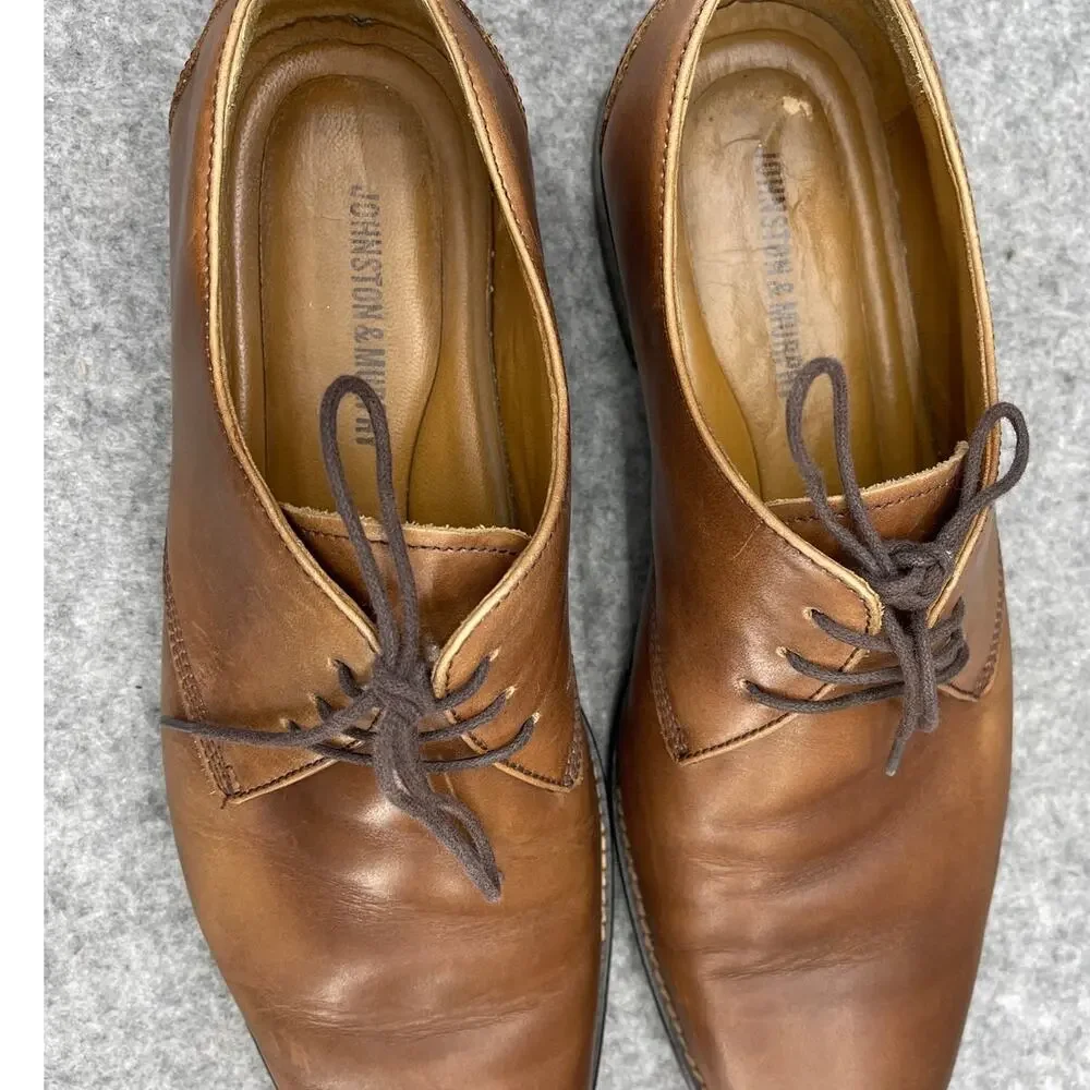 Johnston & Murphy Hartley Brown Lace Up Dressy Oxford Shoe Men 10.5M